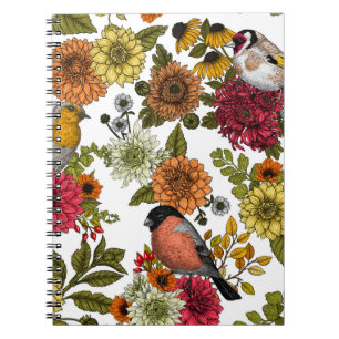 Garden birds and flowers 1 notebook