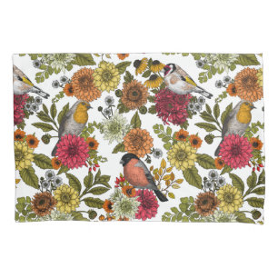 Garden birds and flowers 1 pillowcase