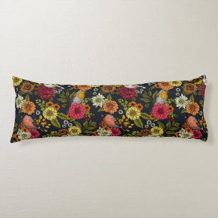 Garden birds and flowers 2 body pillow