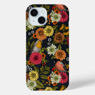 Garden birds and flowers 2 iPhone 15 case