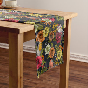 Garden birds and flowers 2 short table runner