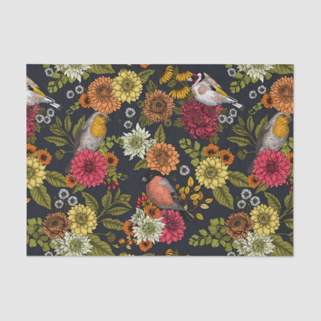 Garden birds and flowers 2 tissue paper (Front)