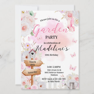 Garden Birthday invitation 