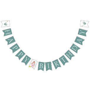 Garden Birthday Party Photo Bunting Flags