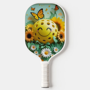 Garden Bloom Pickleball – Cute Sunflower & Butterf Paddle