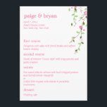 Garden Blooms Wedding Menu Card<br><div class="desc">This Garden Blooms wedding collection,  featuring a lovely garden full of gorgeous blooms,  charmingly adds romance and elegance to your wedding.</div>