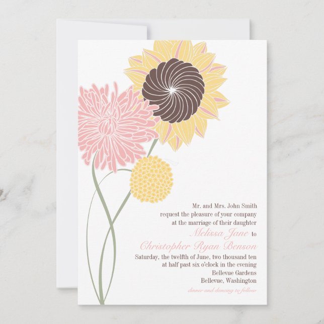 Garden Blossoms Wedding Invitation (Front)