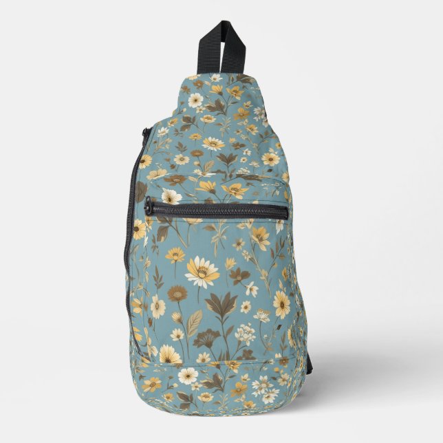 Garden Blue Bloom Sling Bag (Front)