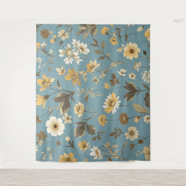 Garden Blue Bloom Tapestry (Front)