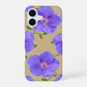 Garden Blue Geranium Flower on any Colour iPhone 16 Case