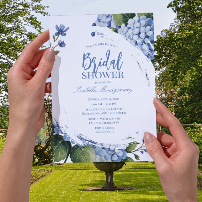 Garden Blue Hydrangea Bridal Shower Invitation (Garden Blue Hydrangea Bridal Shower Invitations
)