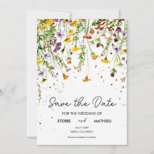 Garden Boho Wildflowers Save The Date