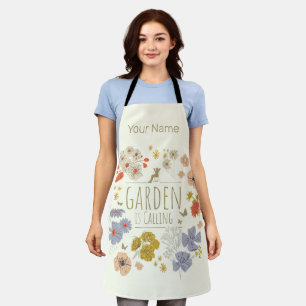 Garden Botanical Flowers For Gardening Mom and Dad Apron