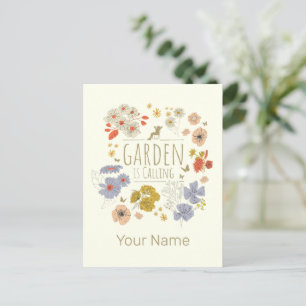 Garden Botanical Flowers For Gardening Mom and Dad Holiday Postcard