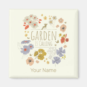 Garden Botanical Flowers For Gardening Mom and Dad Magnet