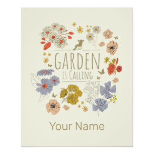 Garden Botanical Flowers For Gardening Mom and Dad Poster
