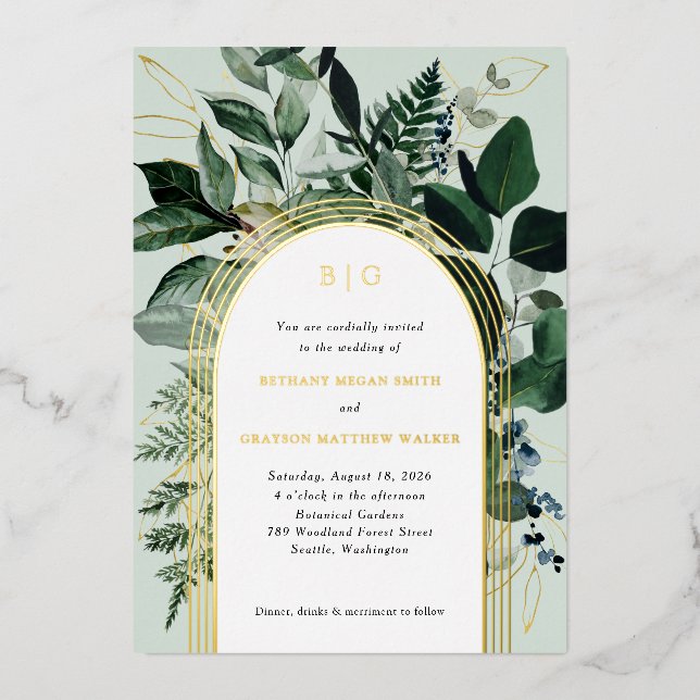 Garden botanical modern arched wedding (Front)