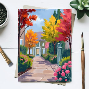 Garden Boulevard Botanical Floral Watercolor Postcard