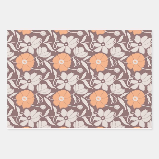 Garden Bouquet Pattern Wrapping Paper Sheet (Front)
