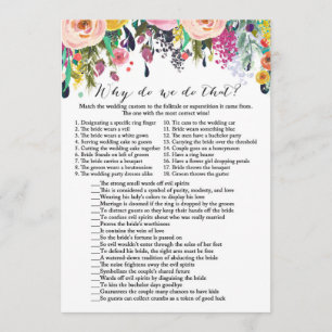 Garden Bridal Shower Game w answer back 5x7 size Invitation