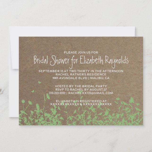 Garden Bridal Shower Invitations (Front)