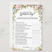 Garden Bridal Shower What did the Groom Say Game