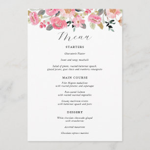 Garden Bridal Tea Party Menu