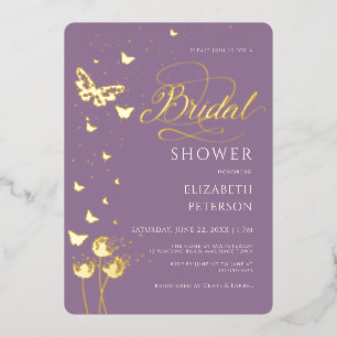 Garden Butterfly Wildflowers Lilac Bridal Shower