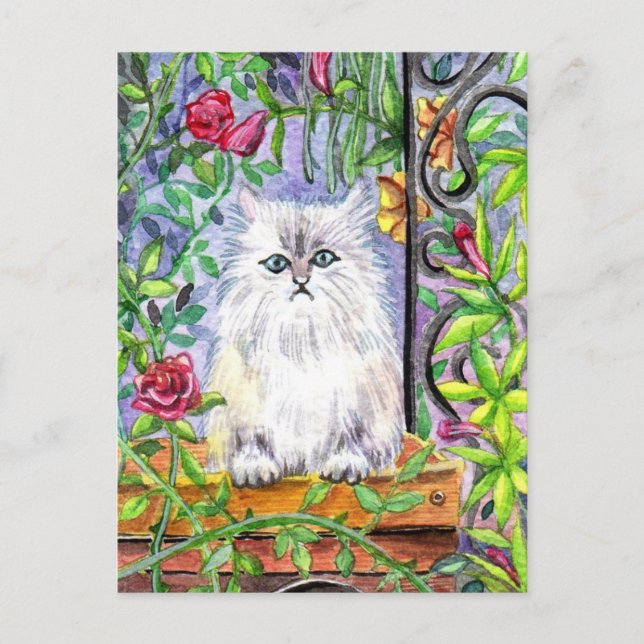 Garden Cat Postcard (Front)