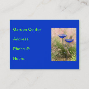 Garden Centre Business Card, Royal Blue with Bird Card