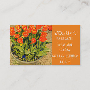 Garden centre modern colourful tulips business card