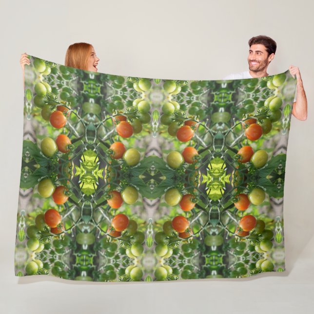Garden Cherry Tomatoes Abstract Nature        Fleece Blanket (In Situ)