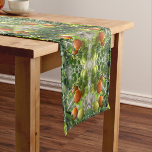 Garden Cherry Tomatoes Abstract Nature Short Table Runner