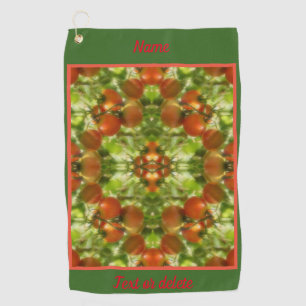 Garden Cherry Tomatoes Abstract Personalized Golf Towel