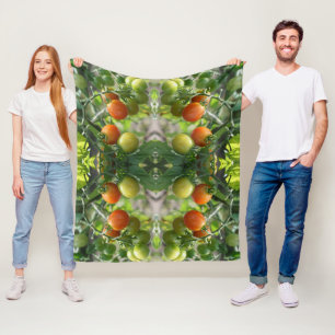 Garden Cherry Tomatoes Nature Art Pattern Fleece Blanket