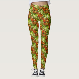 Garden Cherry Tomatoes Nature Pattern Leggings