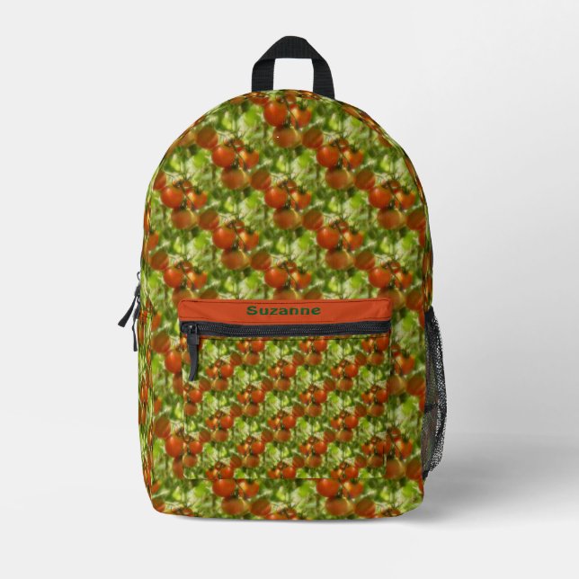 Garden Cherry Tomatoes Nature Pattern Personalized Printed Backpack (Front)