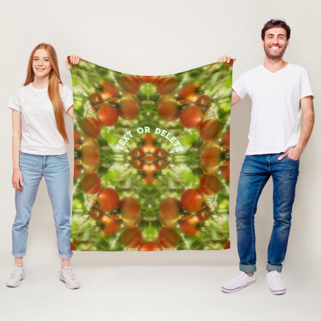 Garden Cherry Tomatoes Pattern Personalized     Fleece Blanket (In Situ)