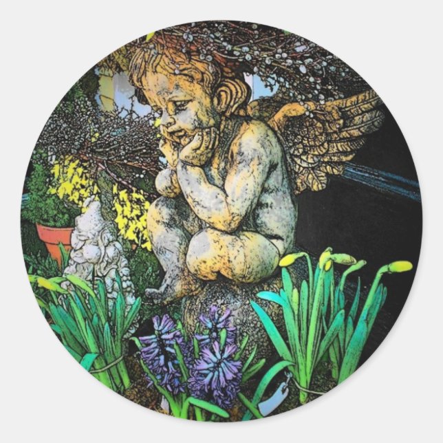 Garden Cherub Sticker (Front)