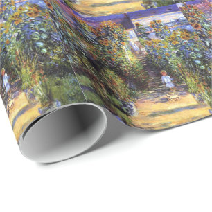  Garden Claude Monet Summer Sunflower Flowers  Wrapping Paper