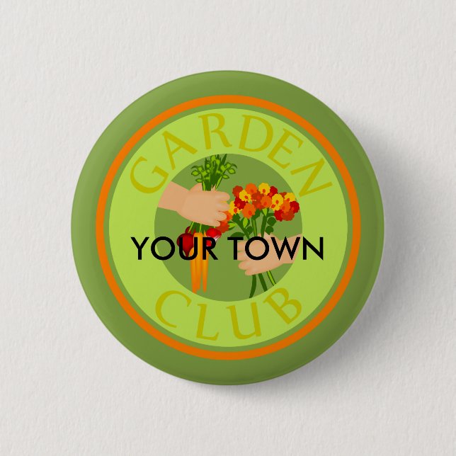 Garden Club Emblem 2 Inch Round Button (Front)