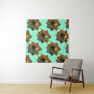 Garden Colourful Succulent Sempervivum Plant Tapestry