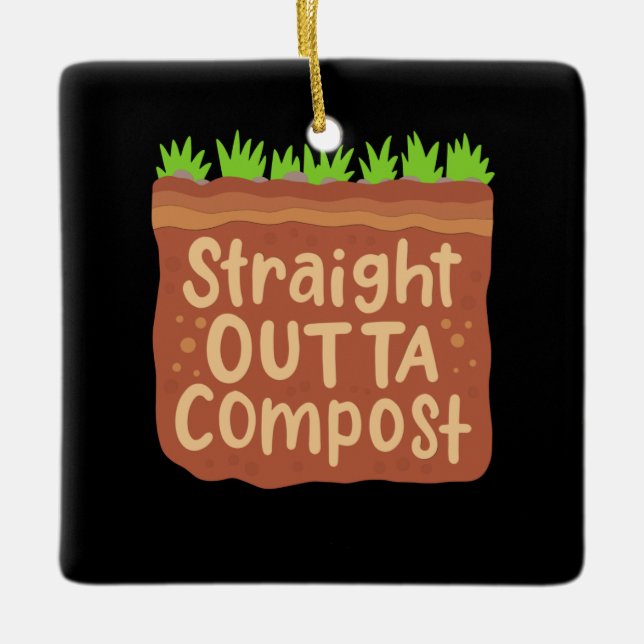 Garden Compost Gift Ceramic Ornament (Front)
