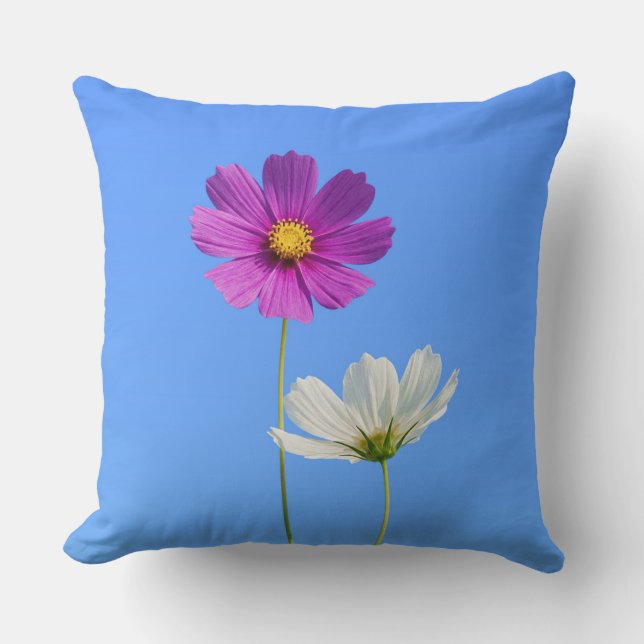 Garden Cosmos Throw Pillow (Front)