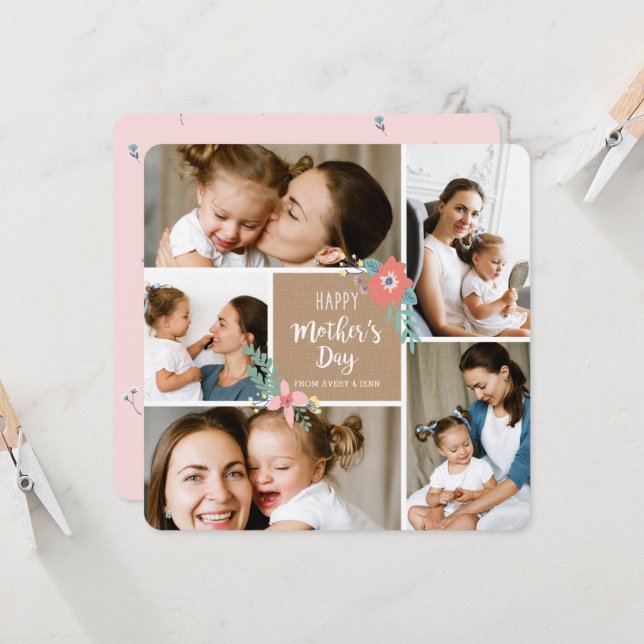 Garden Craft 5 Photo Mother's Day Card (Front/Back In Situ)