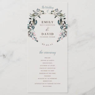 Garden Crest   Eggshell   Floral Wedding Ceremony Program