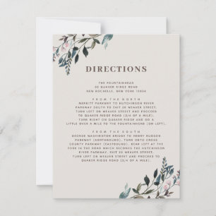 Garden Crest    Eggshell   Wedding Directions Info RSVP Card