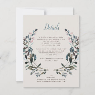 Garden Crest Eggshell Wedding Hotel Details RSVP Card
