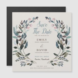 Garden Crest   Eggshell   Wedding Save The Date Magnetic Invitation