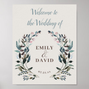 Garden Crest Eggshell Welcome Wedding Poster